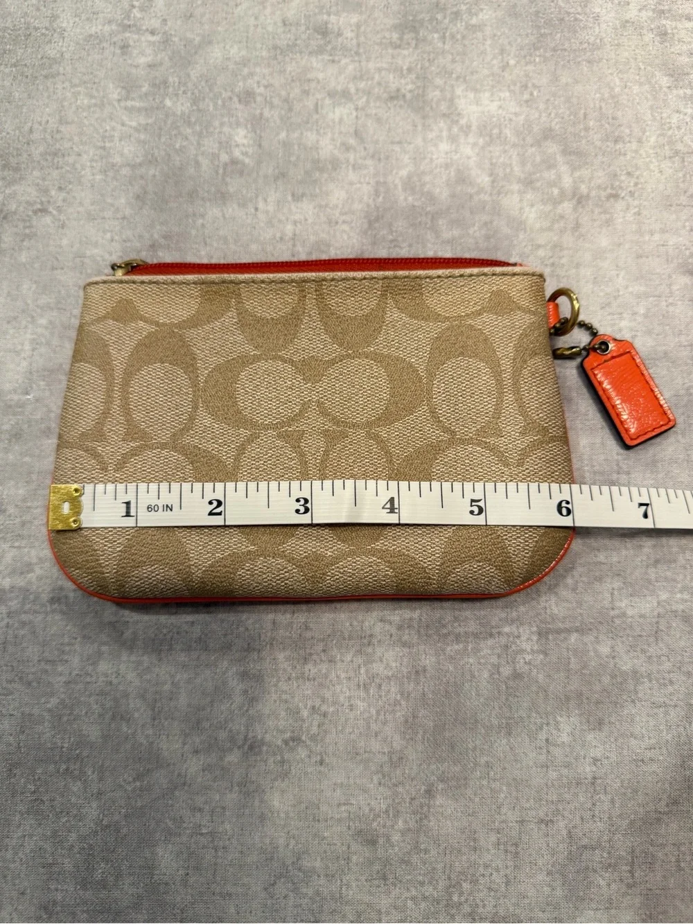 Vintage Coach Signature Zip Canvas Wristlet